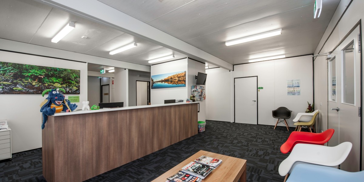Interior of Reception Foyer with Desk and Chairs