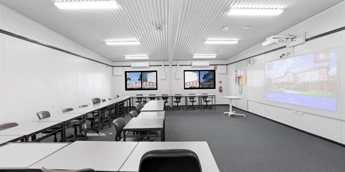 Temporary classroom facilities, internal view