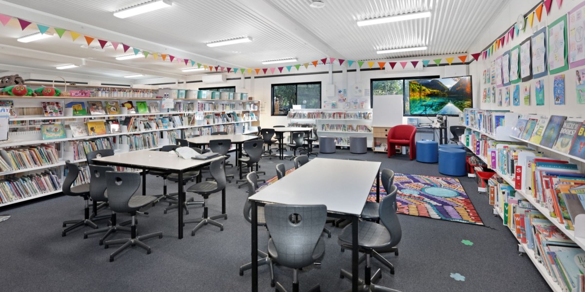 Internal view of temporary library setup