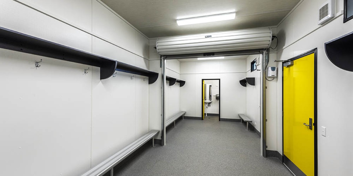 Interior Sports Change Room with Roller Door Room Divider