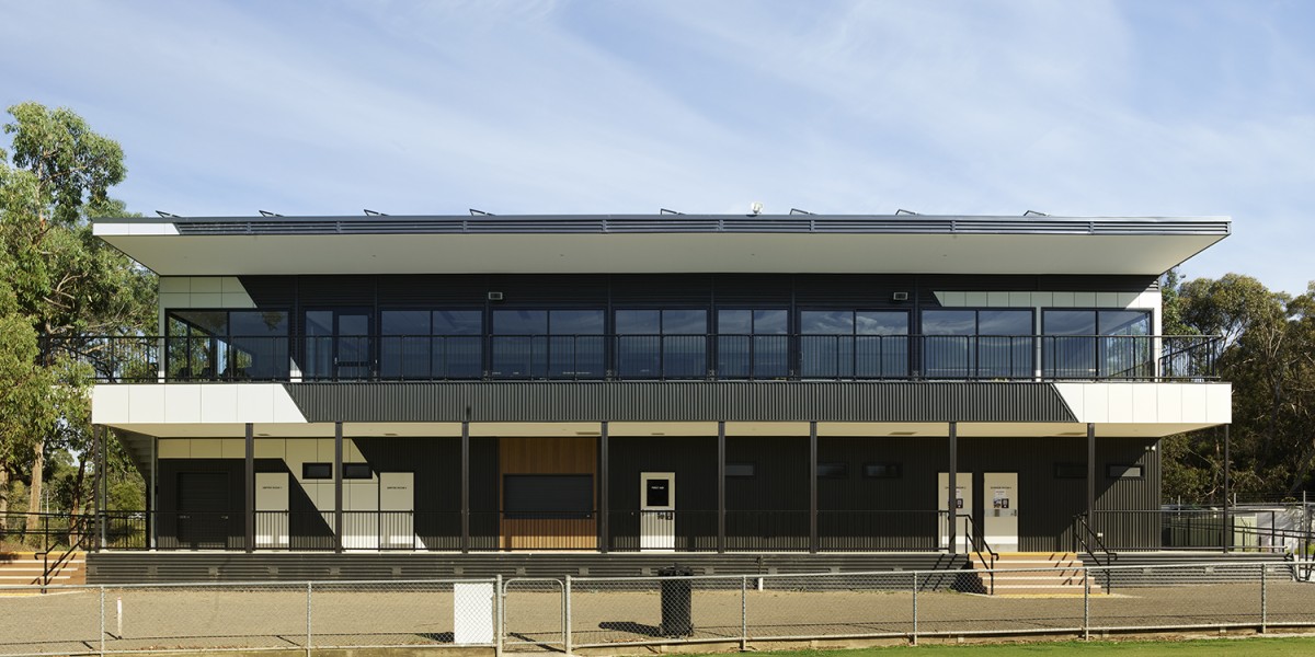 Two-Level Sports Pavillion Facing Sports Grounds
