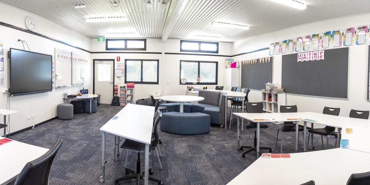 Internal view of temporary classroom