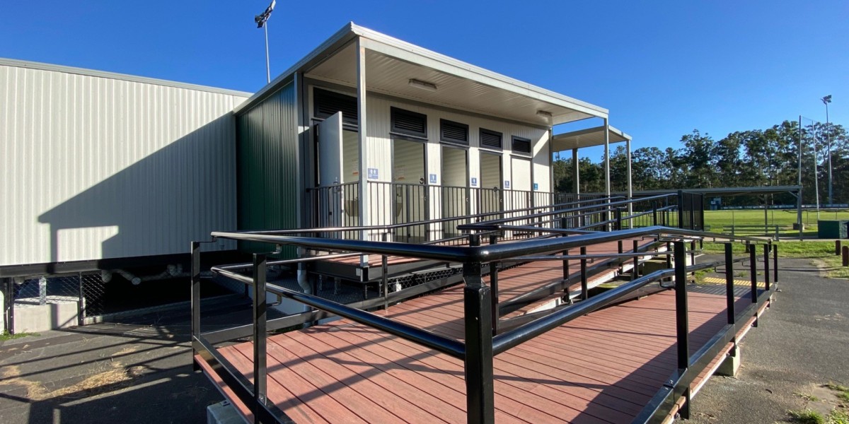 Exterior of Demountable Toilet Block and Ramp