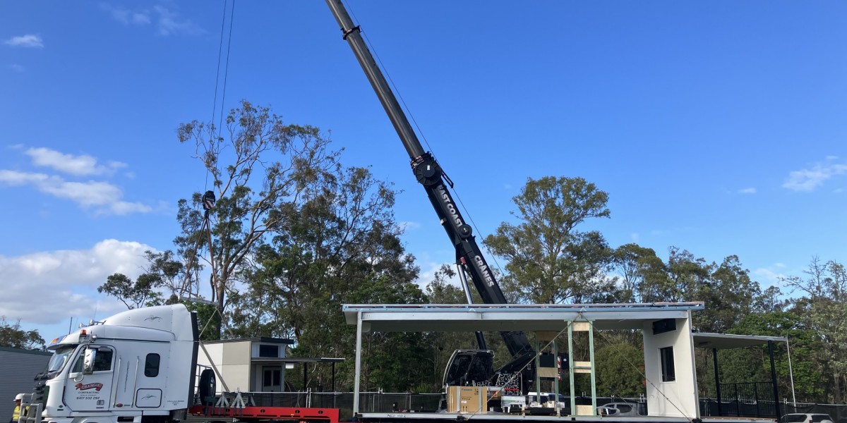 Modules being craned in on install day