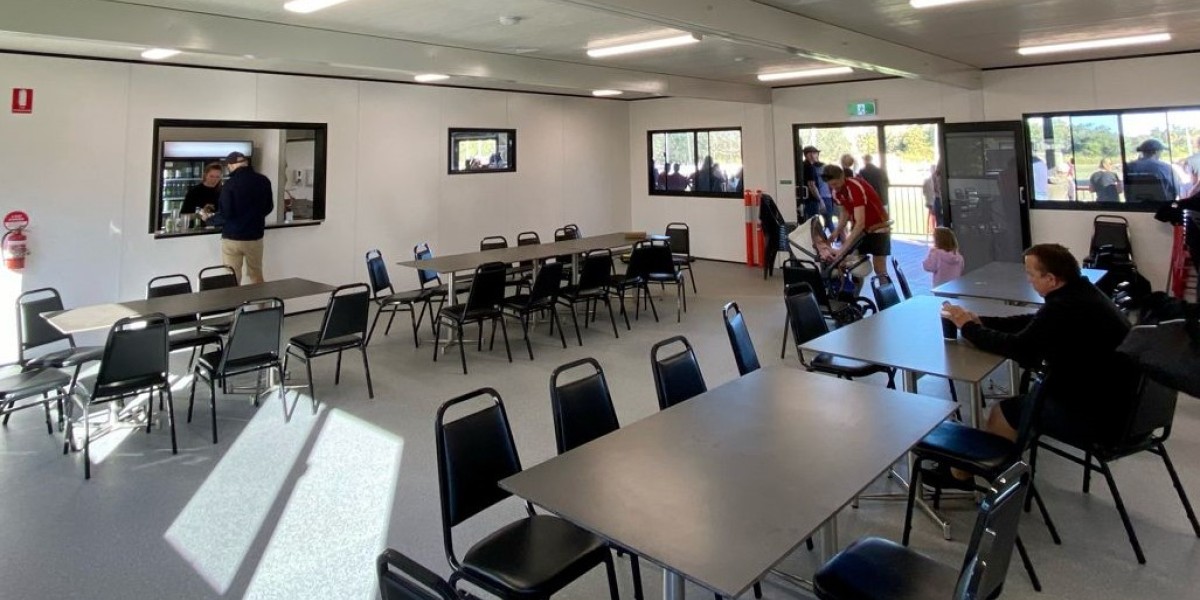 Interior Sports Building with Canteen, Tables and Chairs