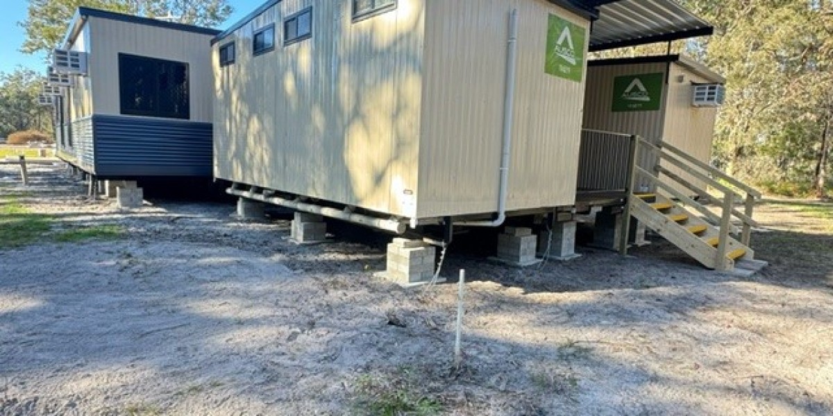 Alternate corner view of the site showing the arrangement of buildings