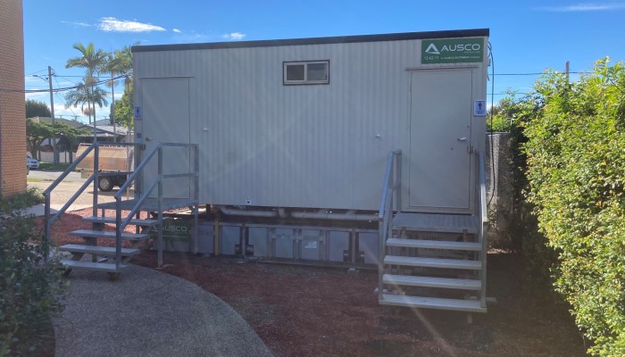 Waste Tanks conveniently tuck under our buildings