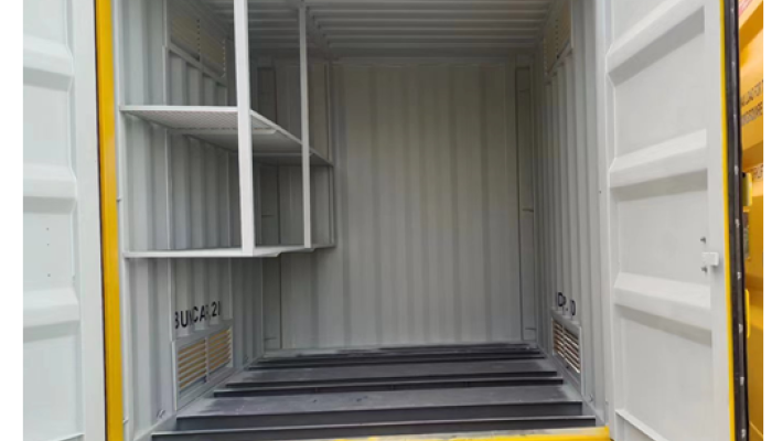 Internal shelving for safe chemical storage