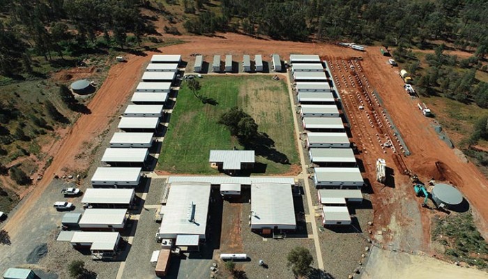 Aerial view of the camp