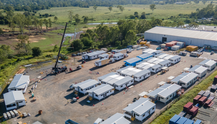 Aerial view of our MMC Homes nearing completion