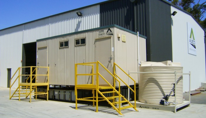 Ausco's full solution for waste management, water tanks with toilet