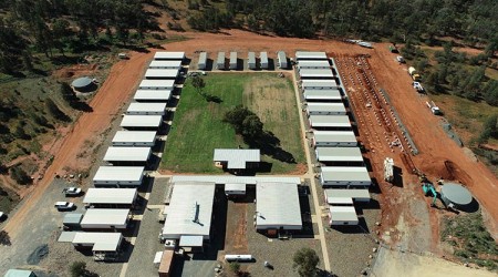 Aerial view of the camp