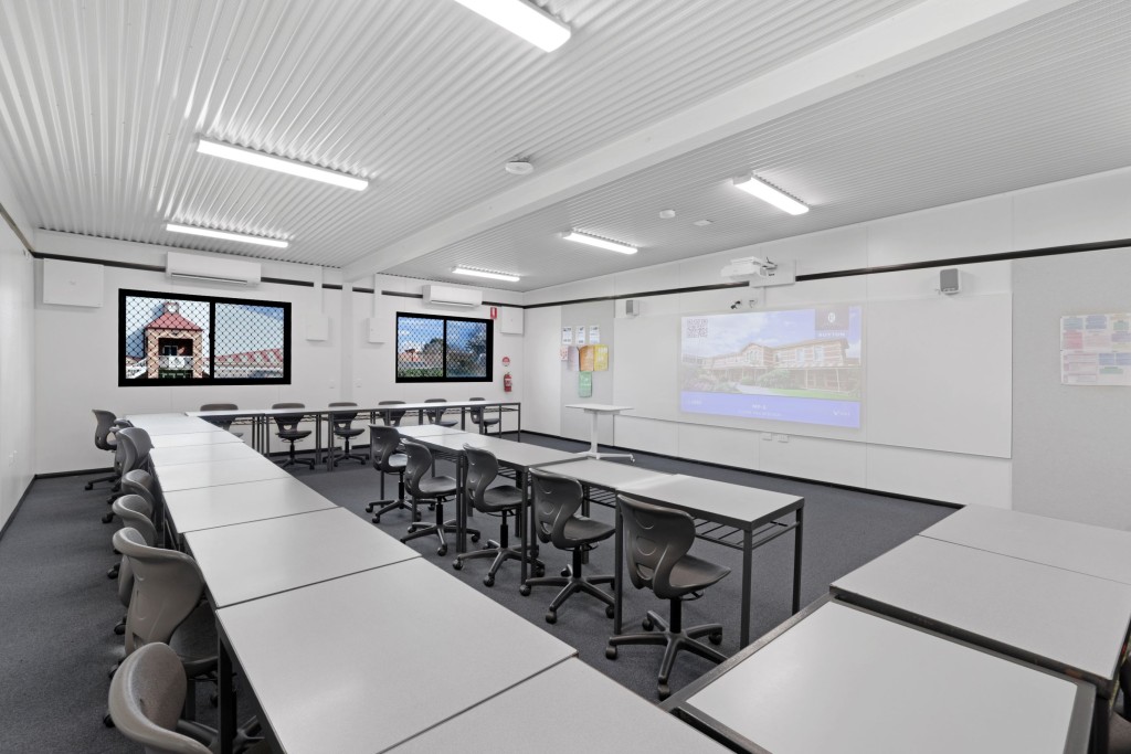 Inside a modern demountable classroom