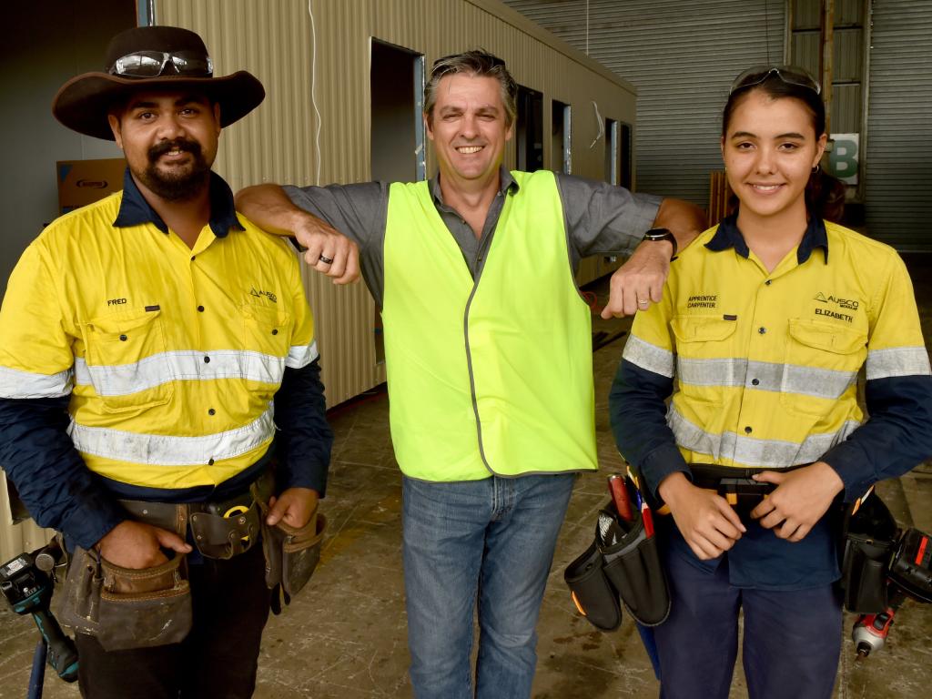 Ausco Modular Townsville apprentices Elisabeth Matters and Fred McGilvary
