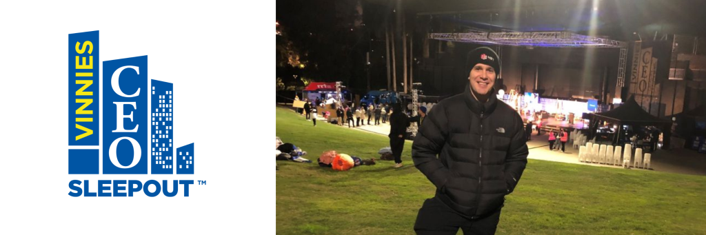 Ausco Managing Director George Petrohilos participating in the CEO Sleepout