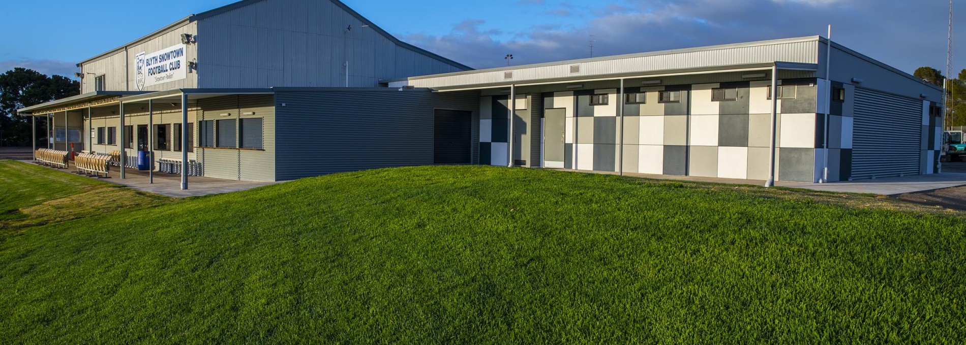 Football Club and Public Toilets on Lawn Facing Sports Grounds