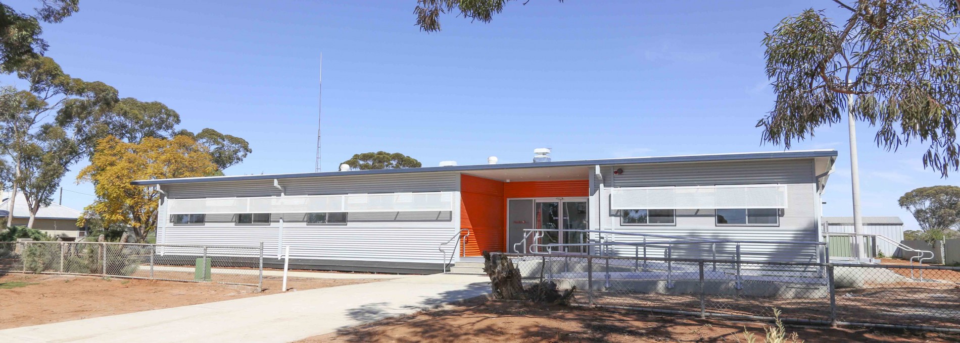 Exterior of Aged Care Portable Building in front of Grounds