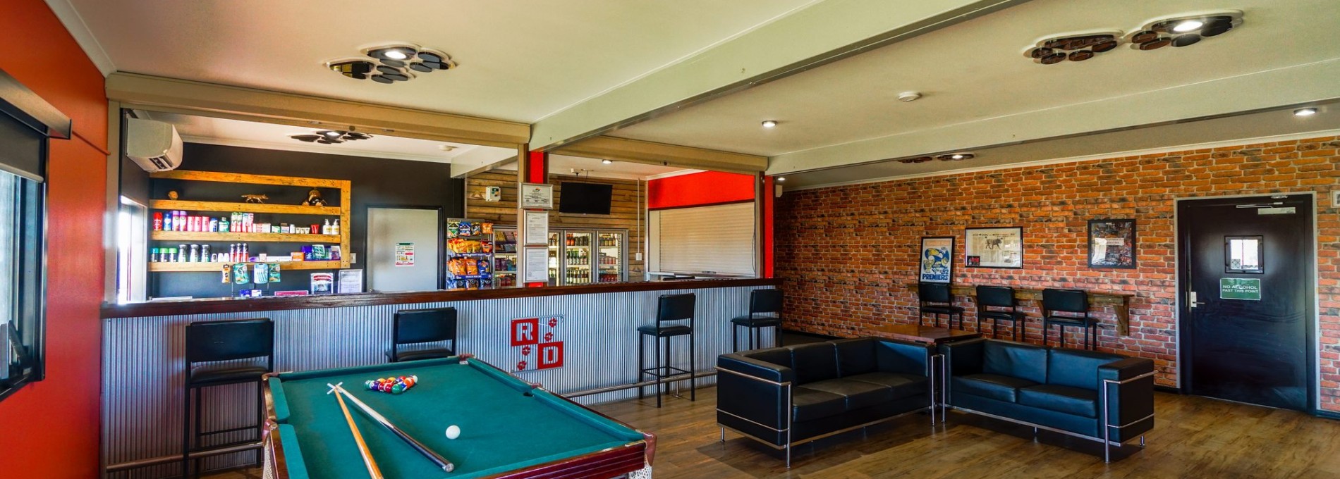 Interior of Club Room in Karratha with Pool Table and Bar