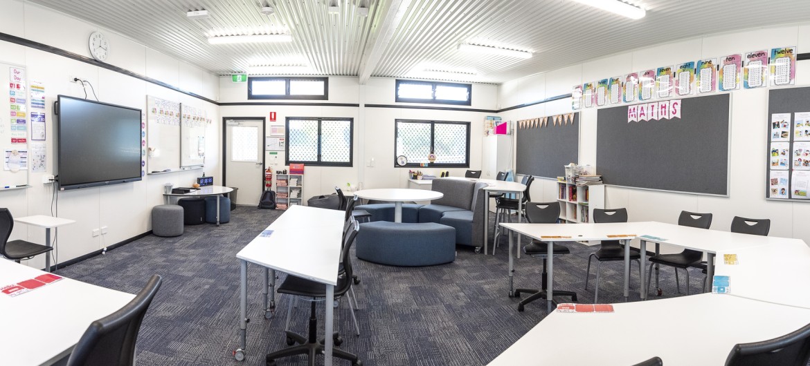 Internal view of temporary classroom