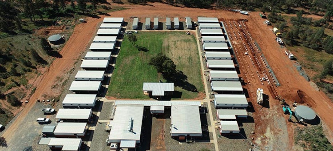 Aerial view of the camp